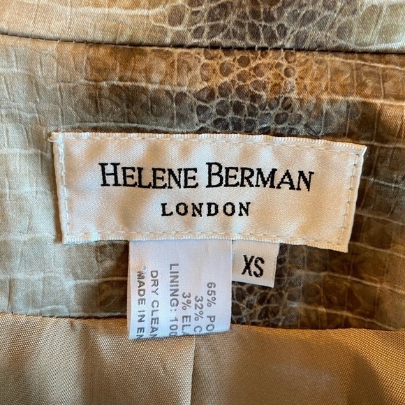 Helene Berman Python Print Tan Trench Coat Anthropologie size XS - Picture 7 of 11